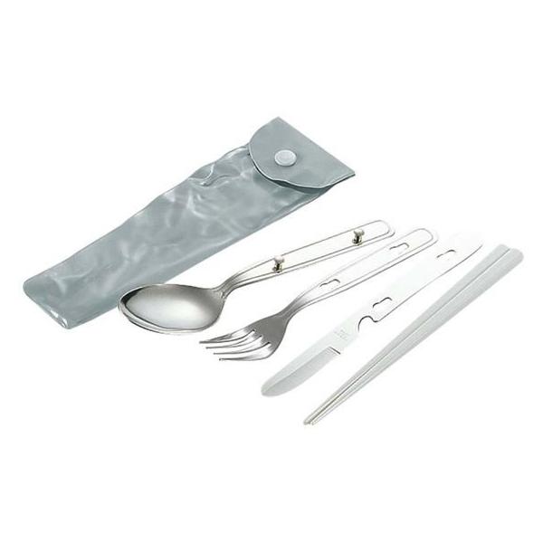 他サイト： キャプテンスタッグ キャンピングスプーンセット 箸付 ビニールケース付 カトラリー テーブルウェア アウトドア キャンプ 釣り具の商品画像