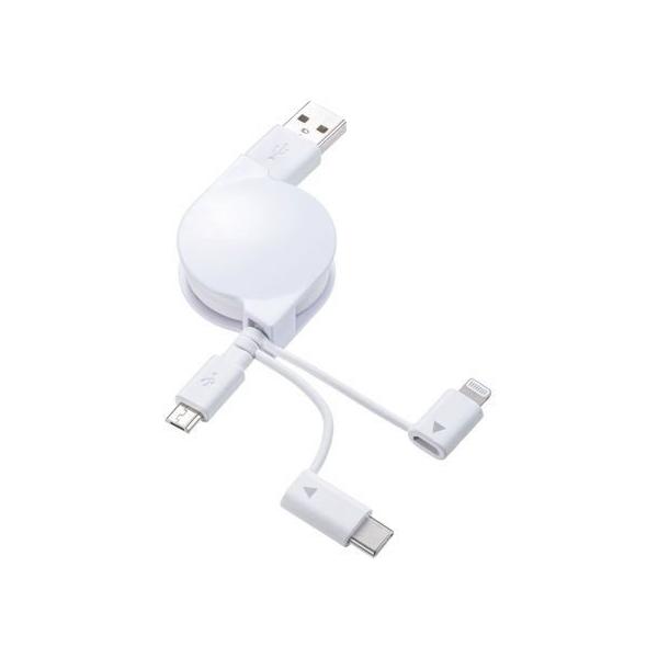 y񂹁zTTvC USB 3in1 P[u KB-IPLTM08KW traP[u A to Lightning P[u d^bv zp[c Ɠd