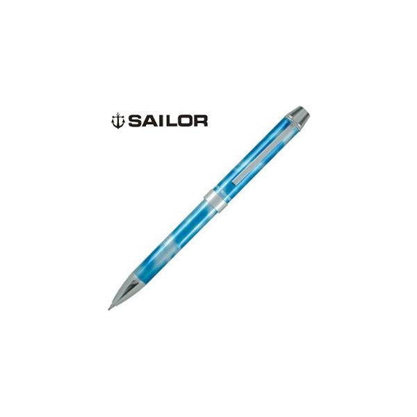 高級 マルチペン 名入れ セーラー万年筆 メタリノ スポット 2色ボールペン+シャープペンシル 複合筆記具 ブルー 16-0159-240