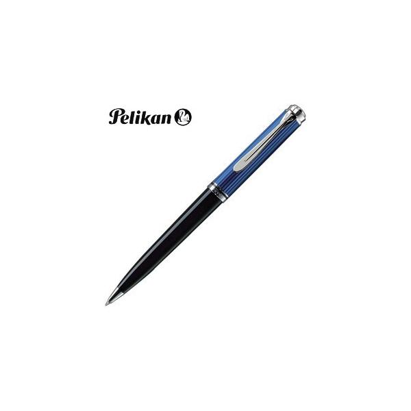 ペリカンのボールペン K805 スーべレーン 青縞ストライプ＆シルバートリム-