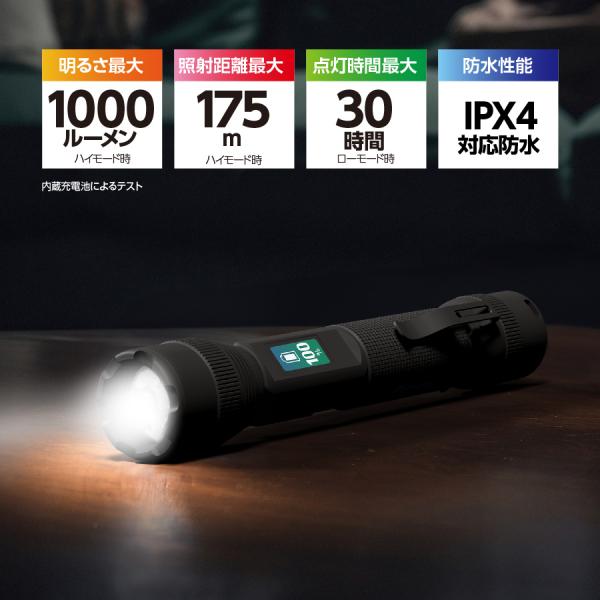 [�݌ɏ���] �G�i�W���C�U�[ �f�W�^���C���W�P�[�^�[�t �[�d�� �n���h���C�g USB�[�d �n���f�B���C�g �����d�� �h�� �h�� 1000���[���� LED �d�C BGHHL8|||| ���i�摜3