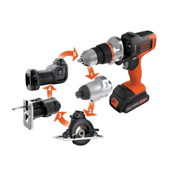 他サイト： ブラック・アンド・デッカー(BLACK+DECKER) 18V EVO マルチエボ マルチツールエキスパート EVO185E1 [バッテリー2個付] 5in1 LEDライト コードレス EVO185E1||の商品画像
