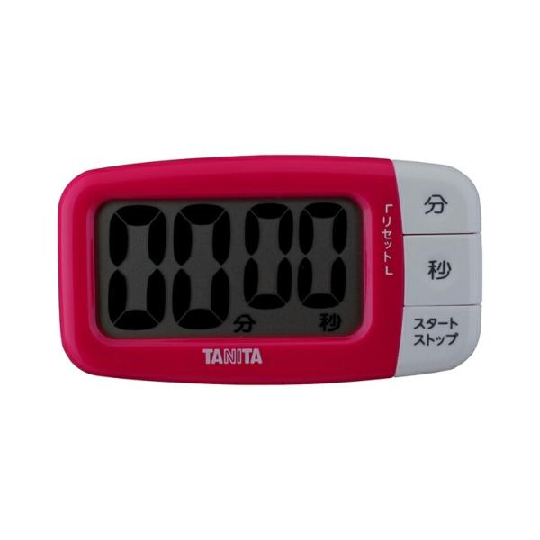 [在庫処分]タニタ(TANITA) キッチンタイマー でか見え TD-394-PK ピンク 横型 正規品 クッキングタイマー マグネット式 シンプル 大きい表示 TD394PK|||