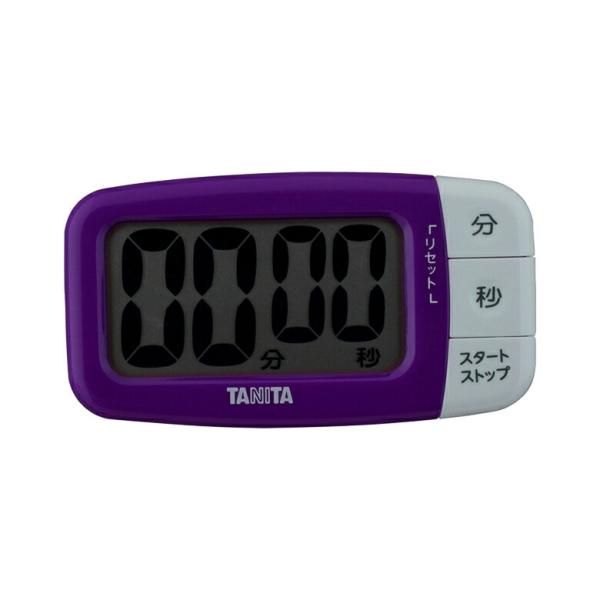 [在庫処分]タニタ(TANITA) キッチンタイマー でか見え TD-394-PP パープル 横型 正規品 クッキングタイマー マグネット式 シンプル 大きい表示 TD394PP|||