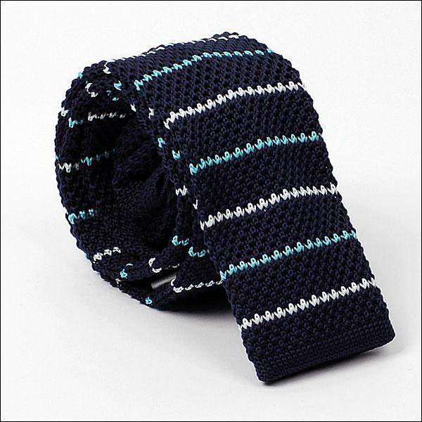 ネクタイ メンズ ニット ネクタイ ボーダー 横ストライプ 白 空色 ネイビー色 大剣幅5 5cm Nt480 Nt480 ココノコ 通販 Yahoo ショッピング