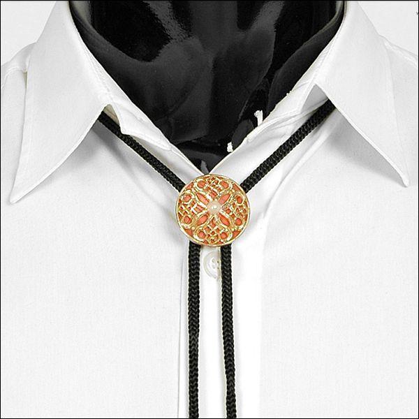 ループタイ ボロタイ 花柄 サークル ペンダント オレンジ ゴールド色 Rt19 メンズアクセサリー 紳士用 ループタイ 紐付き ループタイ Rt19 ココノコ 通販 Yahoo ショッピング