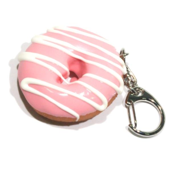 食べちゃいそうなドーナツ(イチゴ)　食品サンプルキーホルダー、ストラップ