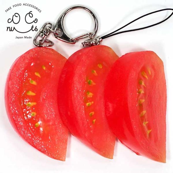 食品サンプル☆食べかけハンバーガー☆おまけトマトキーホルダー