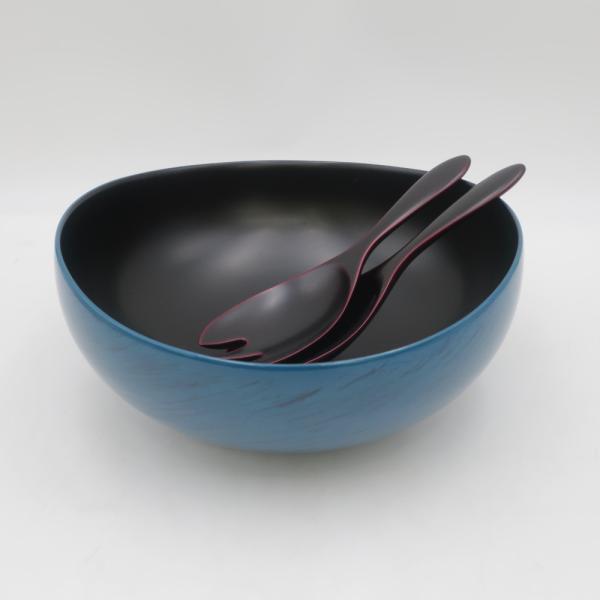 輪島屋善仁 サラダボウル 取分けスプーン・フォーク付き 外箱無し 漆器 現状品 輪島屋善仁 サラダボウル 取分けスプーン・フォーク付き 外箱無し 漆器