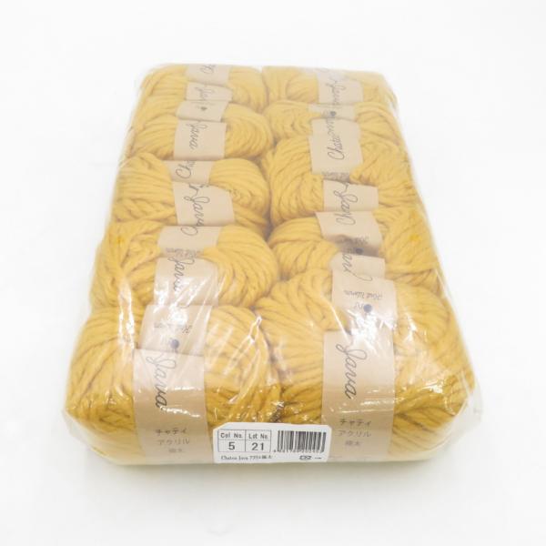 毛糸 原ウール Knitworm Chatea チャティアクリル 極太 10玉セット 5番色 パンプキン 1玉30g 約31m アクリル100% 秋冬 未使用品