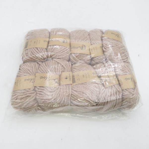 毛糸 原ウール Knitworm Chatea チャティ メランジ並太 10玉セット 2番色 デザート 1玉25g 約46m アクリル ウール 秋冬 未使用品