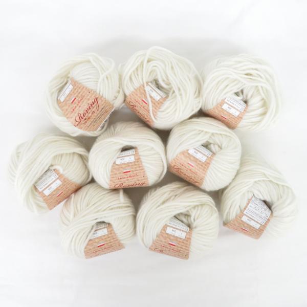 毛糸 Love＆Knit ロービング 9玉セット 1玉30ｇ 71ｍ オフホワイト系 未使用品