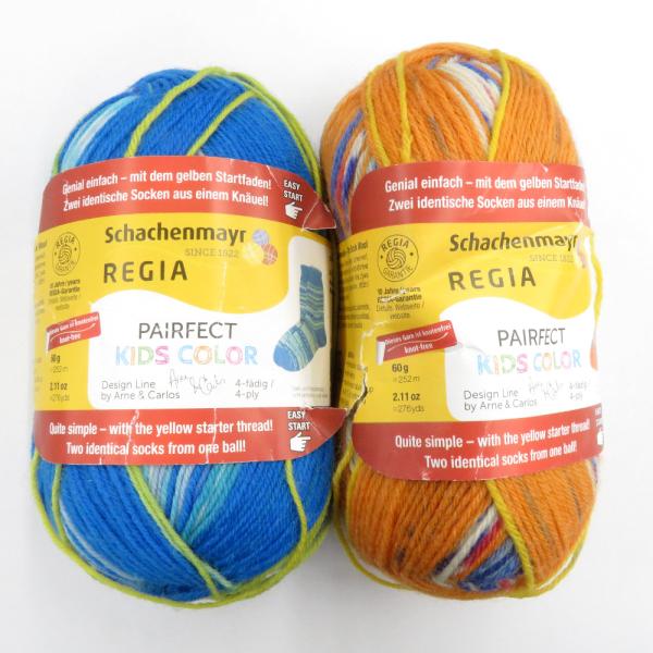 Regia レギア 毛糸 パーフェクトキッズカラー 02989番  02990番 2玉セット 1玉60g 276ｍ グラデーション 段染め 秋冬 ソックヤーン 未使用