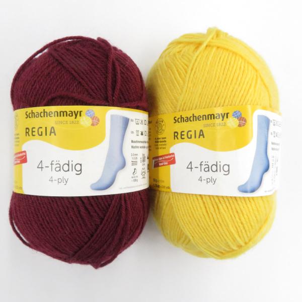 Regia レギア 毛糸 4-f〓dig 単色 2玉セット 50g 210ｍ ソックヤーン 未使用品