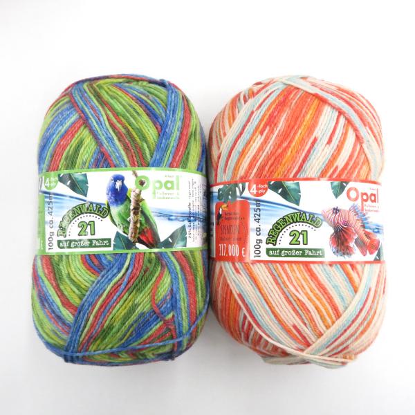 毛糸 Opal オパール レーゲンヴァルト21 4ply/4本撚り 11601 11607 2玉セット 1玉100g ソックヤーン 未使用品