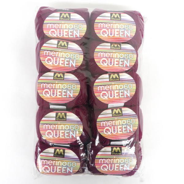 毛糸 ユザワヤ マンセルメリノクイーン 60 パープル系 1064番 10玉セット 1玉30g 約139m 日本製 メリノ ウール100% 未使用品