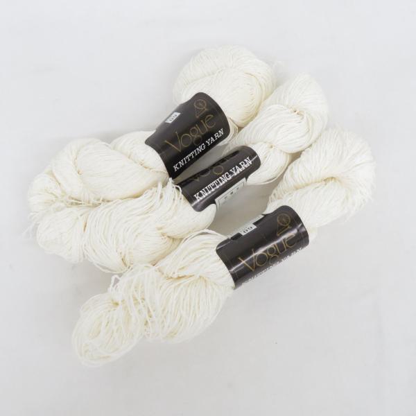 Vogue ヴォーグ 毛糸 KNITTING YARN 抄織糸 約50g 約220ｍ 3カセ 色番360 ホワイト系 未使用品
