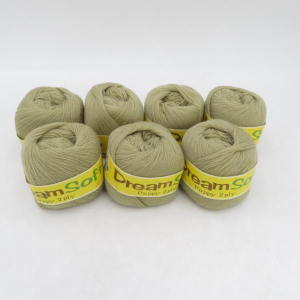 PUPPY パピー毛糸 毛糸 Dream Soft Puppy 2ply 7玉セット アソート 毛100% セージ ドール向け 秋冬毛糸