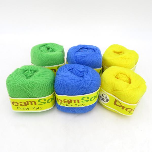 PUPPY パピー毛糸  Dream Soft Puppy 2ply 玉セット アソート 毛100%  ドール向け 秋冬毛糸 未使用品