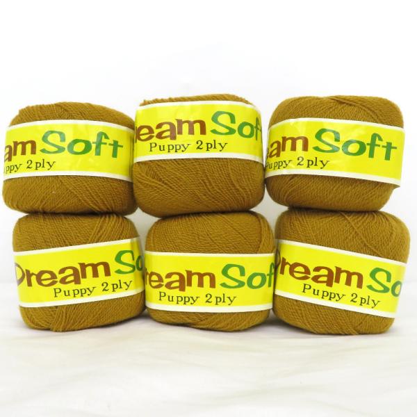 PUPPY (パピー毛糸) 毛糸 Dream Soft ドリーム ソフト Puppy 2ply 6玉セット 色番368 毛100％ 約25ｇ 未使用品