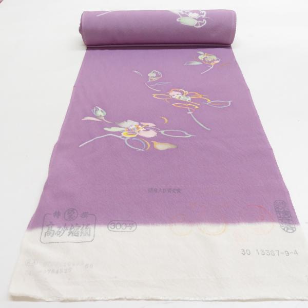 椿*様 浜ちりめん反物 堅牢染 色無地御紋附地 椿*様 浜ちりめん反物