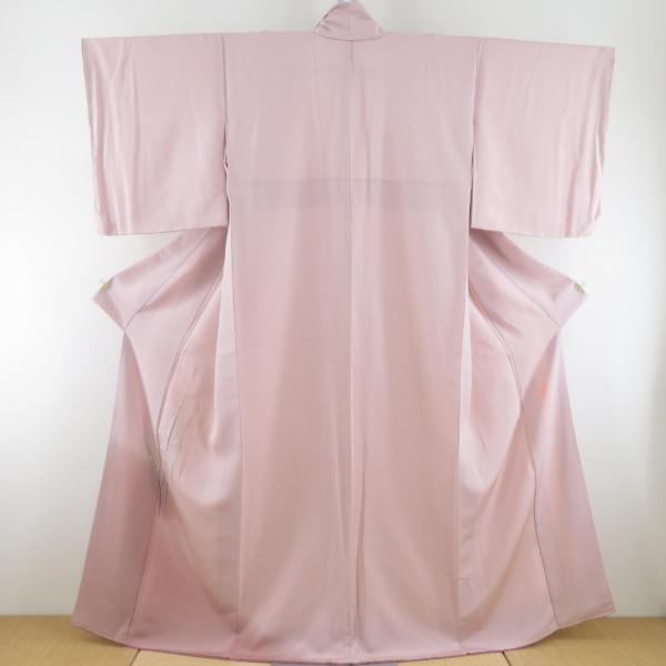 本加賀友禅 色留袖 金丸充夫 猫柳文様 桃紫色 作家物 落款入 正絹 袷 広衿 紋なし 訪問着仕立て 本場加賀友禅染 身丈161cm 美品 本加賀友禅 色留袖 金丸充夫 猫柳文様 桃紫色 作家物 落款入 正絹 袷