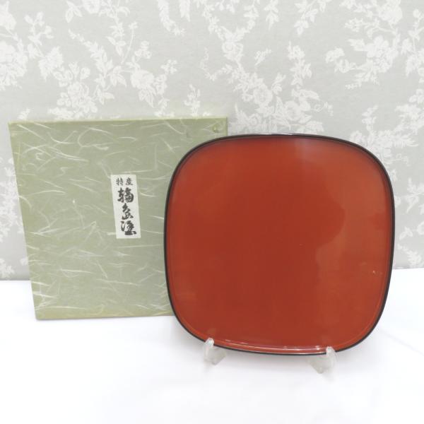 骨董・民芸品 輪島塗 平盆 お盆 漆器 無地 能登輪島 漆芸 箱有