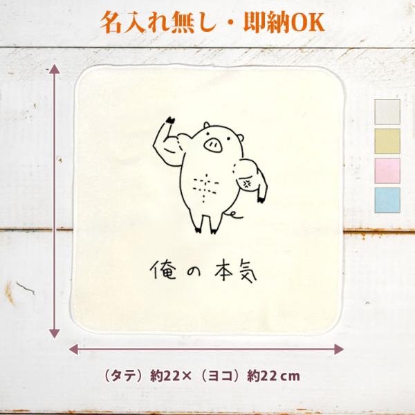 今治製 タオルハンカチ おもしろ ウケねらい 豚 動物 ブタ マッスル 筋肉 筋トレ ダイエット 俺の本気 グッズ 即納