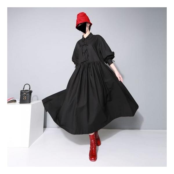 シャツワンピース モード系 モダン 個性的 ロング丈 ゆったり 体型カバー 大きいサイズ 大人可愛い 春夏 デート 女子会 M0048 Cocoroplus 通販 Yahoo ショッピング