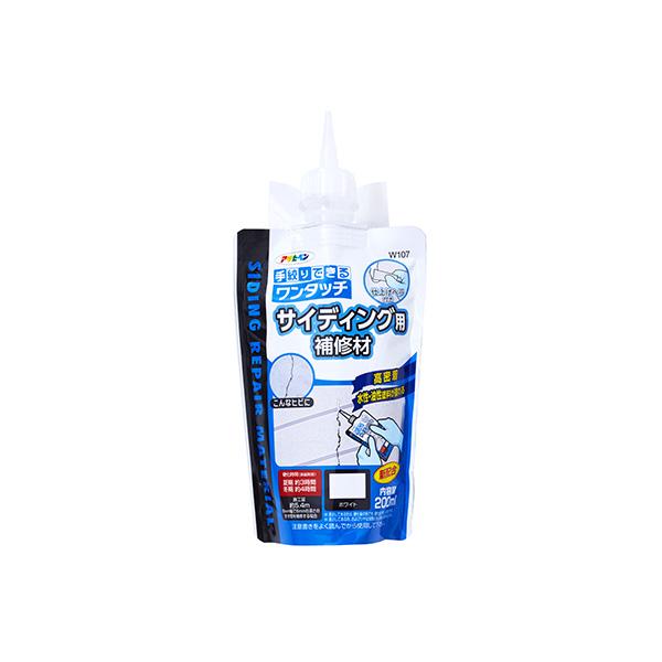 アサヒペン:ワンタッチ サイディング用補修材 200ML W107 ホワイト 4970925313188