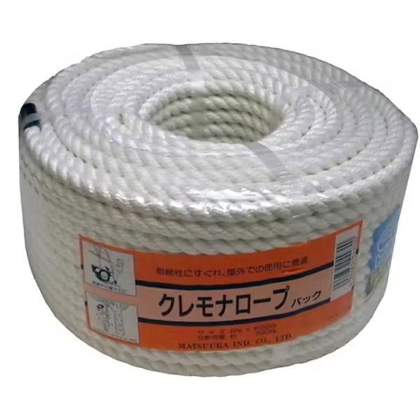 ●特長ロープの代表的素材で信頼度と認知度があります。●用途トラック荷締めや荷役作業・作業補助ロープに。●仕様・規格・クレモナS作業ロープ・線径(ｍｍ)：９・長さ(ｍ)：５０・カラー：白・径(mm)：９・切断荷重(ｋＮ)：約７．１６(約７３０...