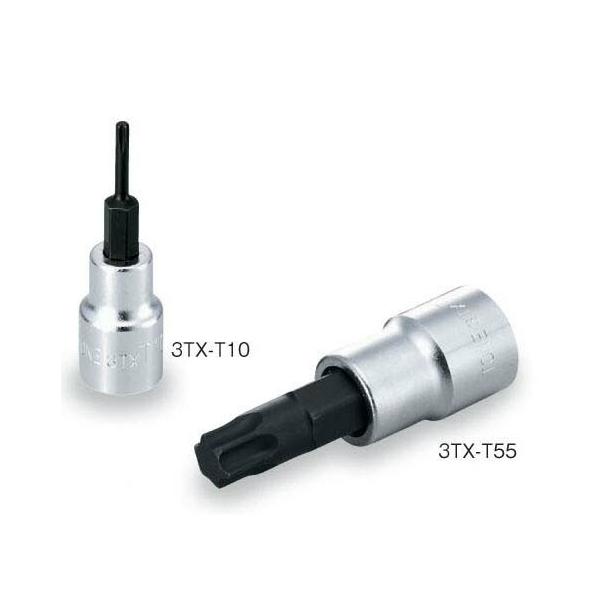 他サイト： TONE(トネ):トルクスソケット(強力タイプ) 3TX-T27 ●差込角9.5mm(3/8inch) ●T型トルクス ●T27 ● TQSKSBの商品画像