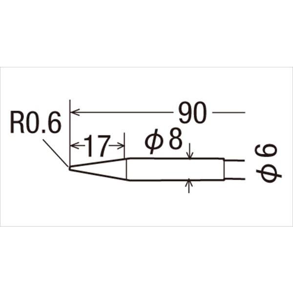 goot(グート)(太洋電機産業):替銅こて先 Φ6-8×90mm  TD-68B はんだこて こて先 銅こて先 替こて先 φ6-8×90mm