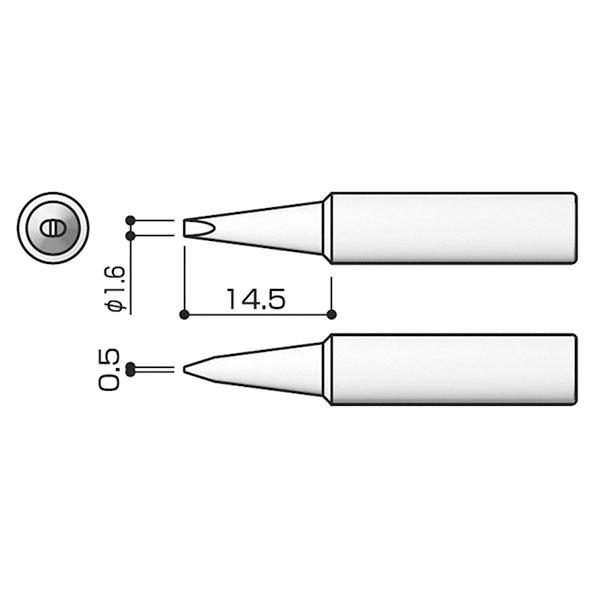 他サイト： HAKKO(白光): こて先/1.6D型 T18-D16 こて先 1.6D型 000056087266の商品画像