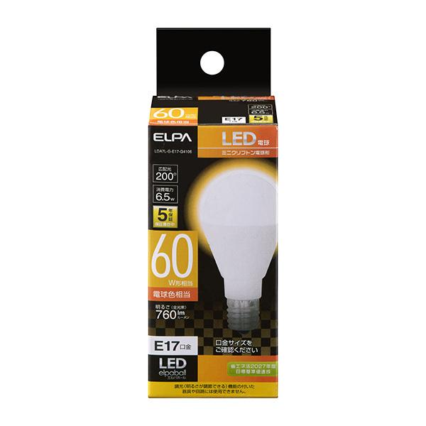 他サイト： ELPA(エルパ):LED電球 ミニクリプトン形 LDA7L-G-E17-G4106の商品画像