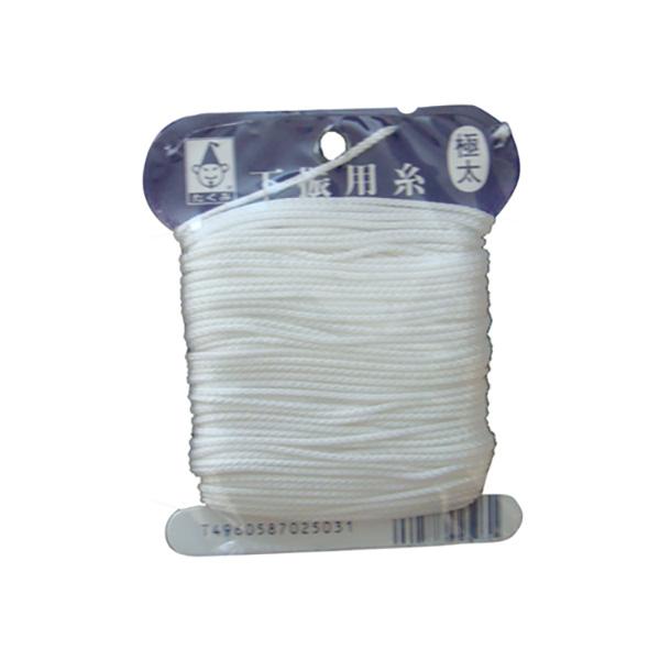 下振が回転しません。【用途】下振用糸。【機能】特殊組紐加工だから、ヨリモドシ現象がありません。下振りに使用します。【仕様】●色：白。●糸の太さ：極太(約1.6mm)。●長さ：20m。●カード巻。●引張り強度：75kg。【材質】●糸：ナイロン...