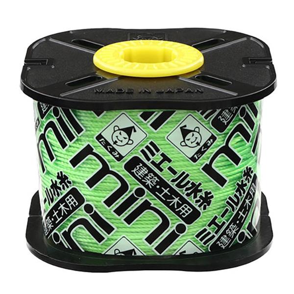 コンパクトで使いきりやすい巻量です。【用途】建築用水糸。【機能】くるくる回る軸付リールです。切った糸はリールの凹部に巻けます(目安細約15m太約12m)。よく見える蛍光染色です。強く、長時間垂れにくいナイロン製水糸です。【仕様】●蛍光グリー...