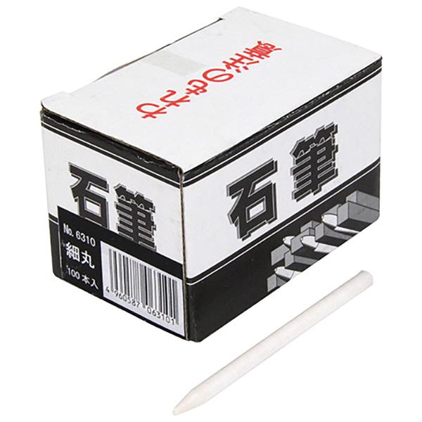 鉄材・コンクリート・アスファルトなどへのマーキングに適しています。【用途】建築用マーカー。【機能】水に濡れても消えにくいマーキング材です。【仕様】●形状：細丸。●石筆サイズ：直径5×長さ80mm。●入数：100本。【材質】●本体：ろう石。【...