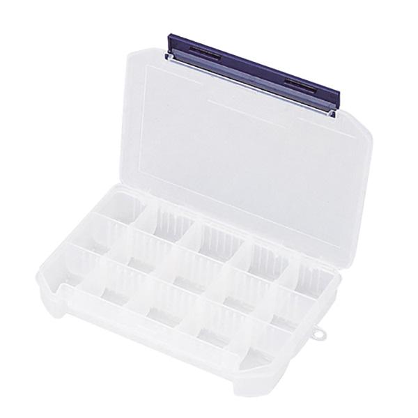 一発開閉が可能で時間のロスなく小物を取り出せるケースです。【用途】パーツ・小物の収納。【機能】可変式仕切板12枚付きです。15コンパートメントです。物が取り出し易いR構造になっています。中身が見易いクリアータイプです。仕切りは2パターンの差...