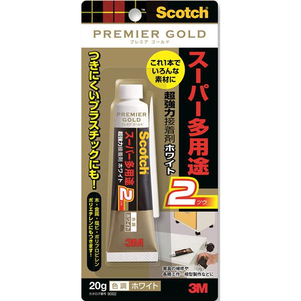 他サイト： 3M（スリーエム） 超強力接着剤 プレミアゴールド スーパー多用途2 ホワイト 20g 4549395356034の商品画像