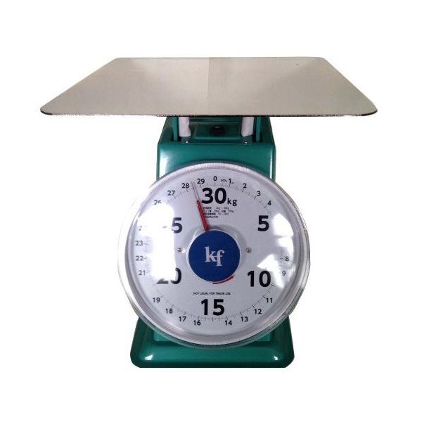 頑丈設計で目盛りが見えやすいハカリです。30kgまではかれます。用途以外に使用しないでください。落下など強い衝撃は故障の原因になります。□サイズ：305×305×320mm　重量：6kgJANCD：4515599053956