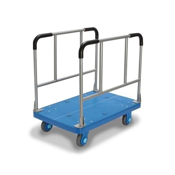 長い荷物を運びたい時に便利・・・長尺物運搬車□荷重(kg)：300□長さ×幅×高さ(mm)：910×600×220□ハンドル高さ(mm)：890□キャスター径(mm)：130静音仕様　(「静音」=20％走行静音(当社比))□長手両ハンドル固...