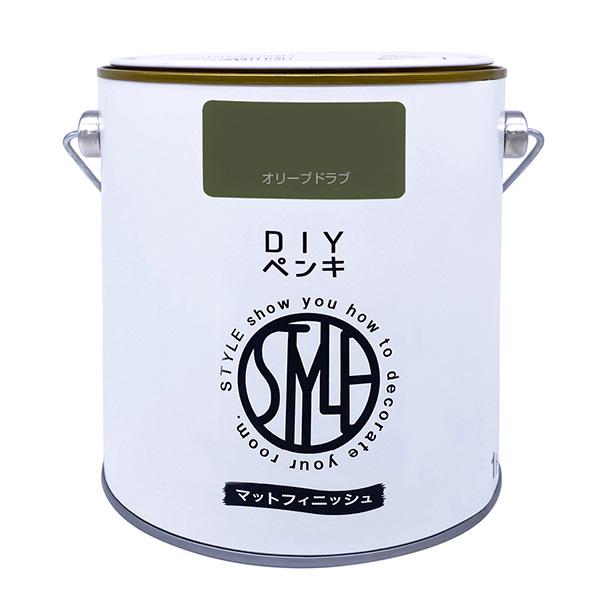 他サイト： DIYペンキ マットフィニッシュ オリーブドラブ 1kg 4976124887482の商品画像