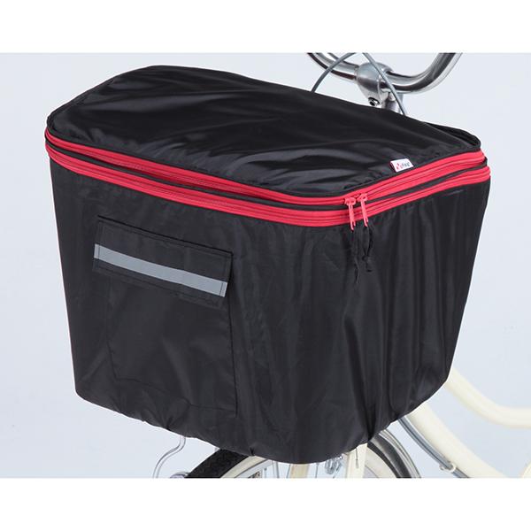 2段式収納で、荷物が無いときはスッキリ！多いときはタップリ収納できます。前後開きファスナー式で、前後どちらからでも開閉可能。背面ゴム入りで小さなカゴにもフィットします。□製品サイズ(mm)：幅410×長さ335×高さ310〜490□材質：ポ...