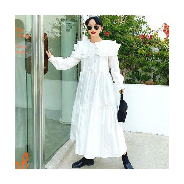 本店は 長袖 ホワイト ワンピース フリル付き ストライプ Celine ミニワンピース Luhacovice Cz