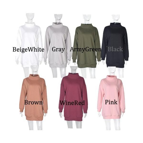 ワンピース レディース スウェットワンピース ミニワンピース ハイネック 無地 Sca Cocounsecret 通販 Yahoo ショッピング