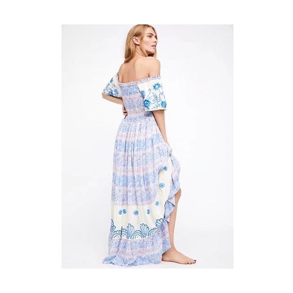 マキシワンピース レディース オフショル 刺繍 花柄 貝殻 半袖 ロングワンピース Tfgwi Cocounsecret 通販 Yahoo ショッピング