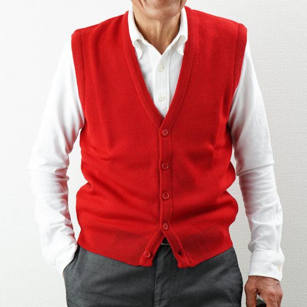 シニア  服  80代  70代  60代  紳士服  高齢者  メンズ  誕生日  洗えるニット  前開きVネックベスト 誕生日 プレゼント