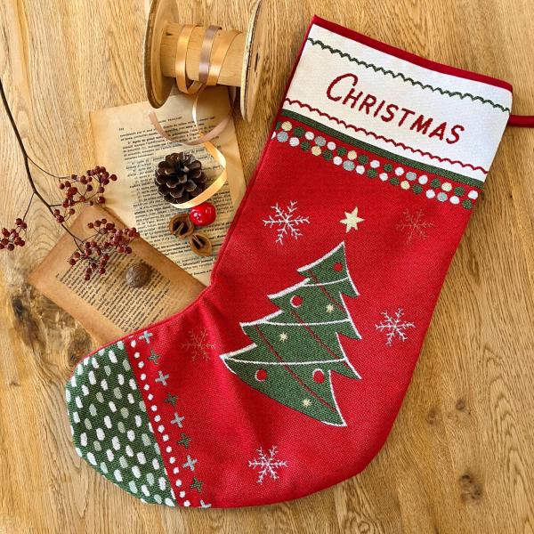 クリスマス 靴下 飾り ソックス プレゼント クリスマスツリー タペストリー 北欧 かわいい オーナメント ゴブラン織り