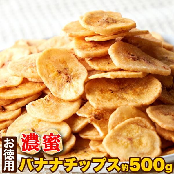 バナナチップス 500g 送料無料 ココナッツオイル使用 お徳用 ドライフルーツ チャック付き